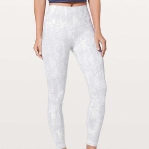White Lululemon Leggings with amazing grey details